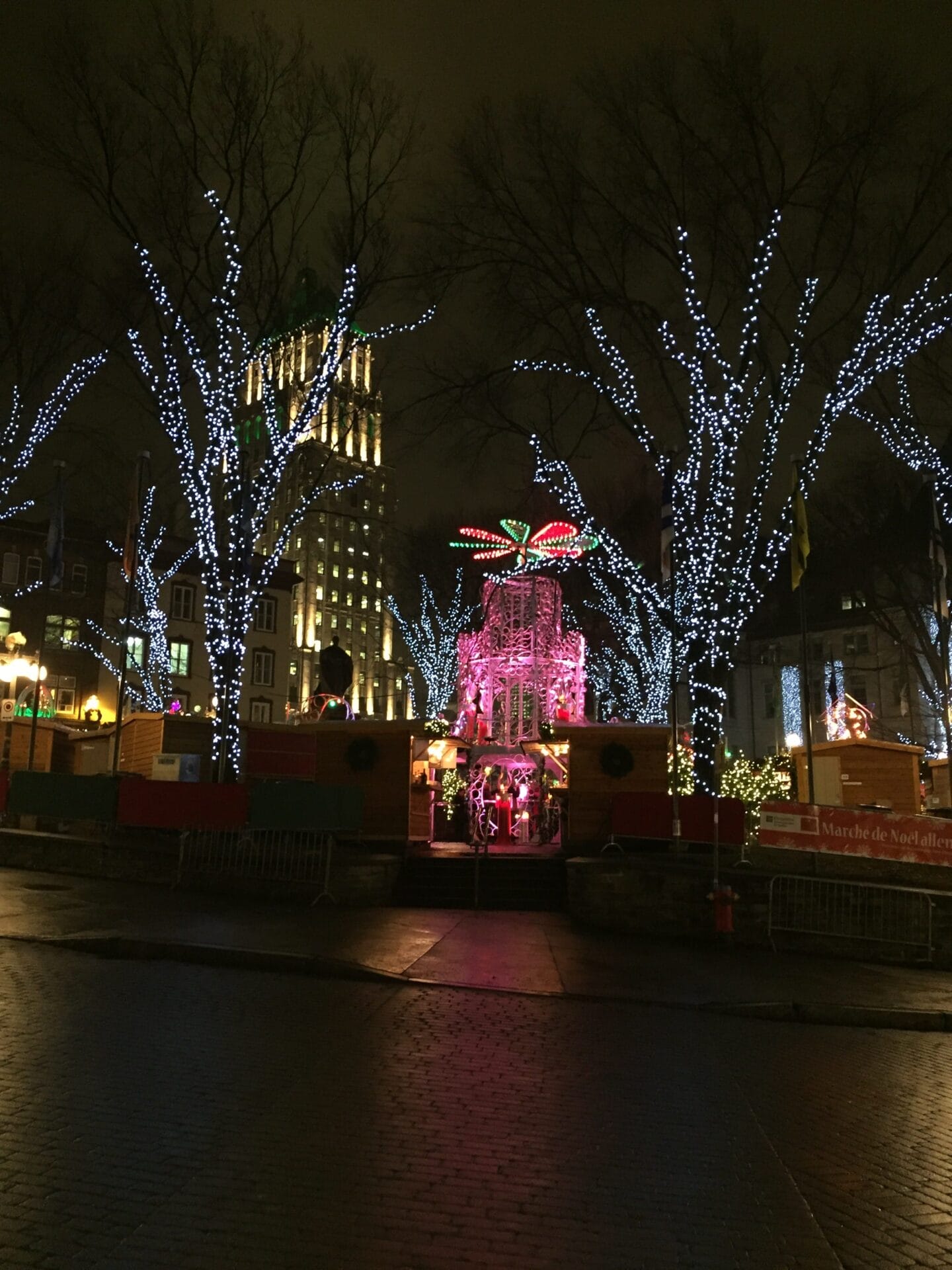 Quebec City German Christmas Market is resplendent with glittering lights, mulled wine and wood-burning fireplaces.