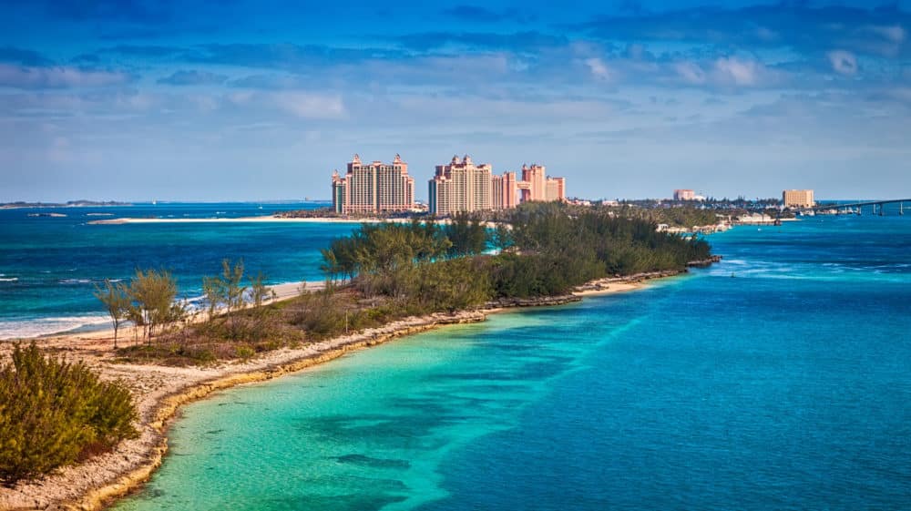 Scenic view of Paradise Island in Nassau, Bahamas for a Bahamas romantic getaway