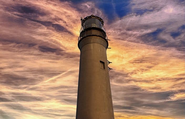 Sunset over the Pensacola Lighthouse, a great place to take in the view on your romantic getaway to Pensacola