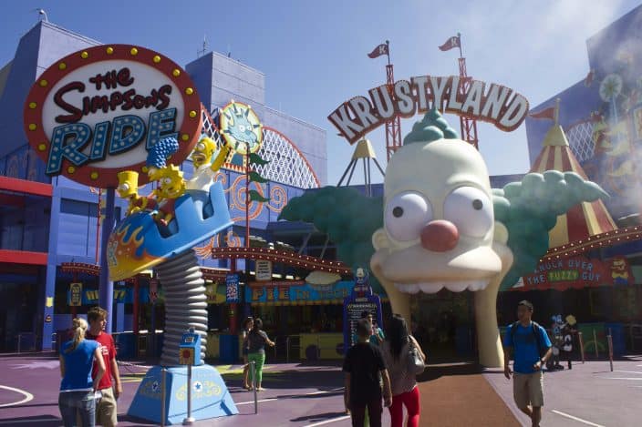 the simpsons ride at universal orlando studios, a theme park