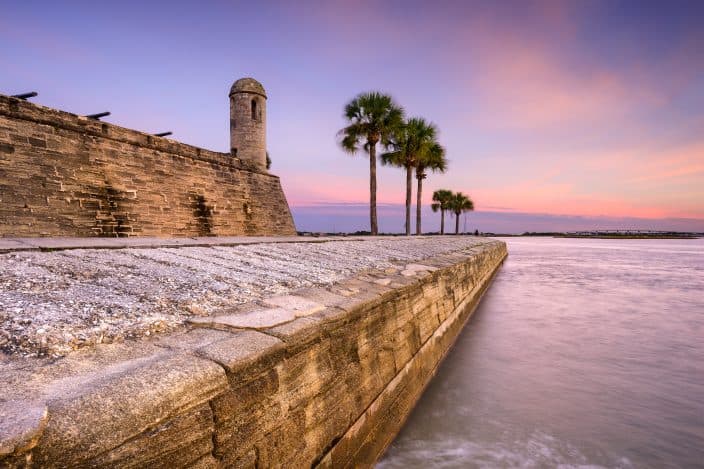 St. Augustine, Florida at the Castillo de San Marcos National Monument, a day trip destination from Orlando