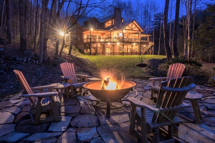 The outdoor fire pit at The Lodge at River Run in Banner Elk is a perfect spot on a romantic North Carolina mountain getaway. Courtesy of The Lodge at River Run, FB