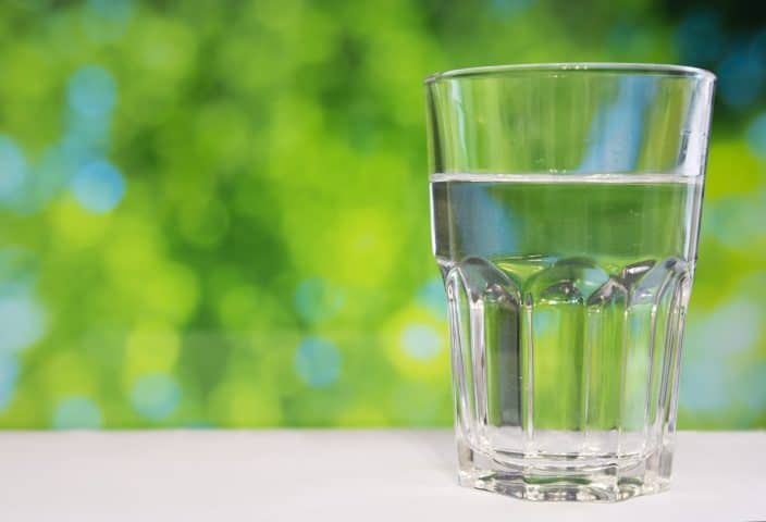 a water glass on the table