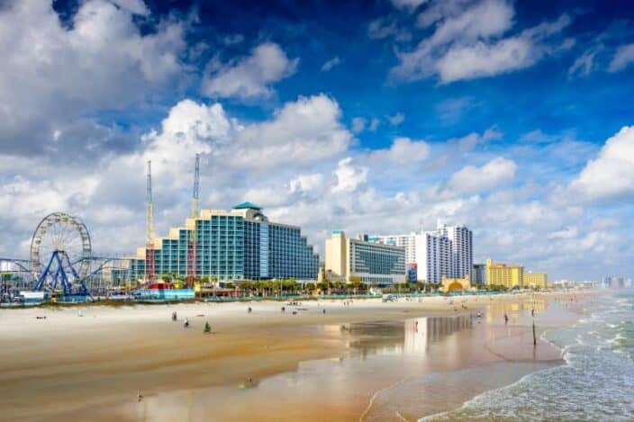 Daytona Beach skyline on the beach