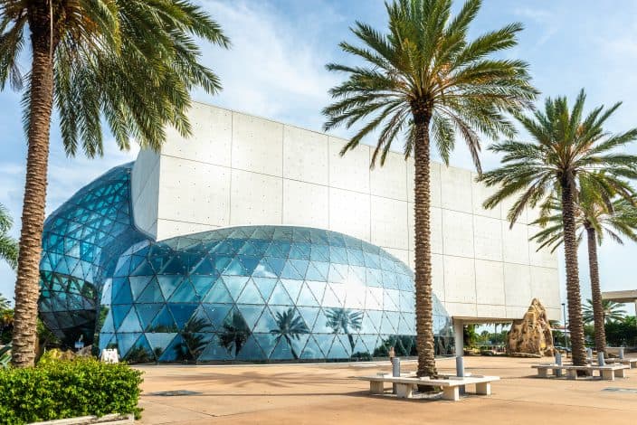 dome shaped building with palm trees