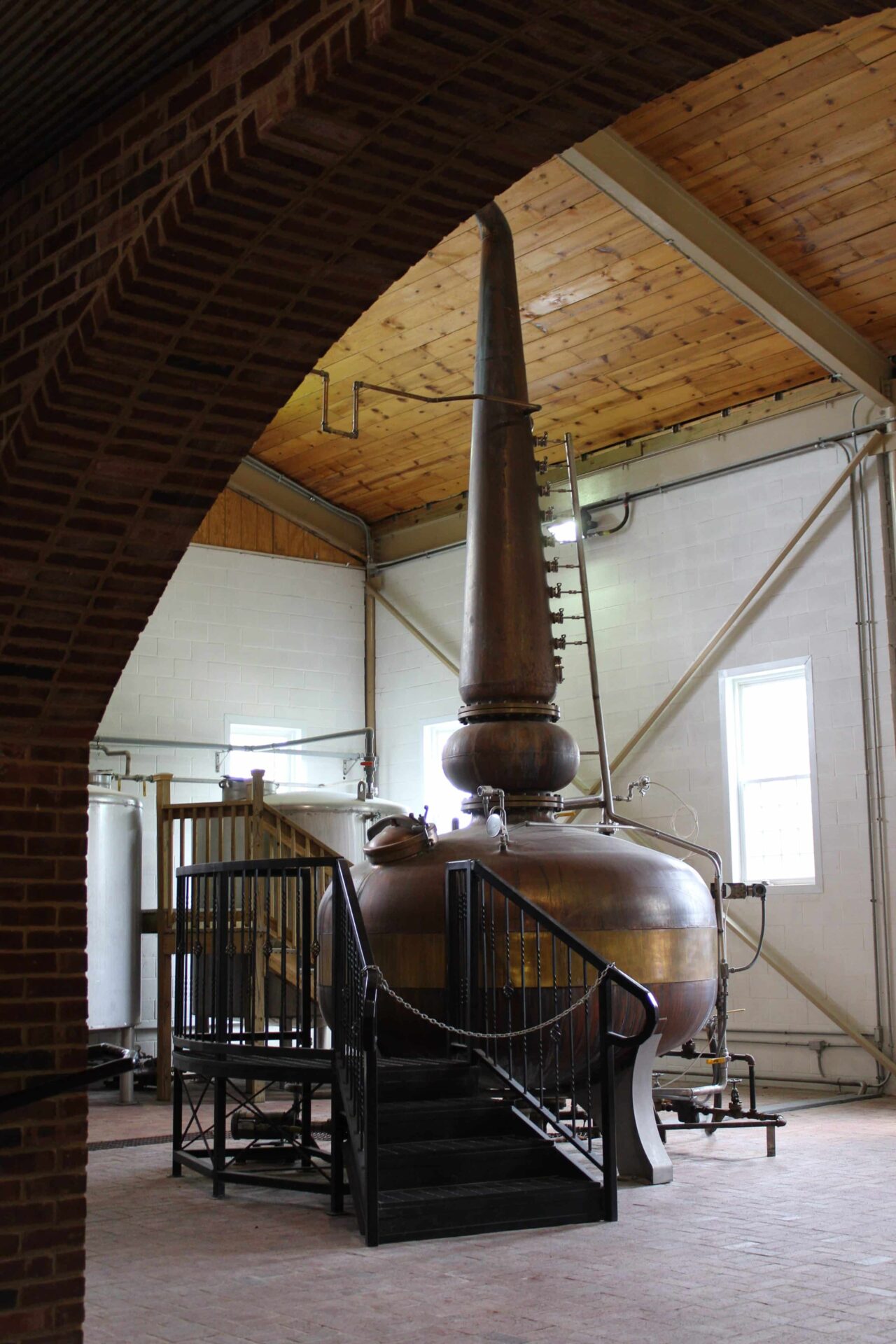 Willett Distillery, Bardstown, KY. Designed and crafted in Louisville, the potstill is elegant and shapely in its design.