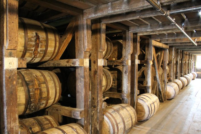 Willett Distillery, Bardstown, KY. Built with no foundation, when loading the barrels in the rick houses the men must be weight conscious.
