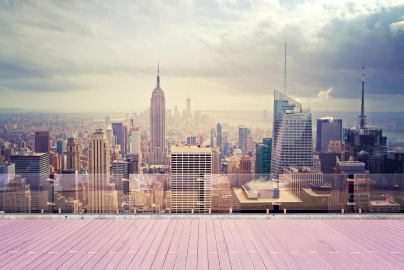 New York city, beautiful view from roof