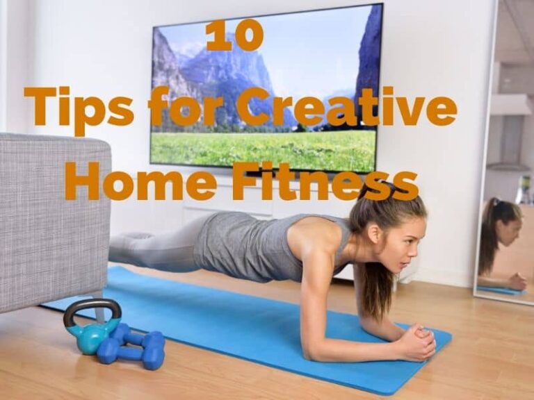 girl doing planks on mat at home