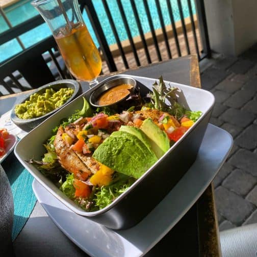 Salmon salad at The Rosen Plaza's 39 Poolside restaurant