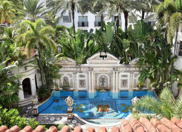 Villa Casa Casuarina view of the pool, a top florida romantic getaway spot