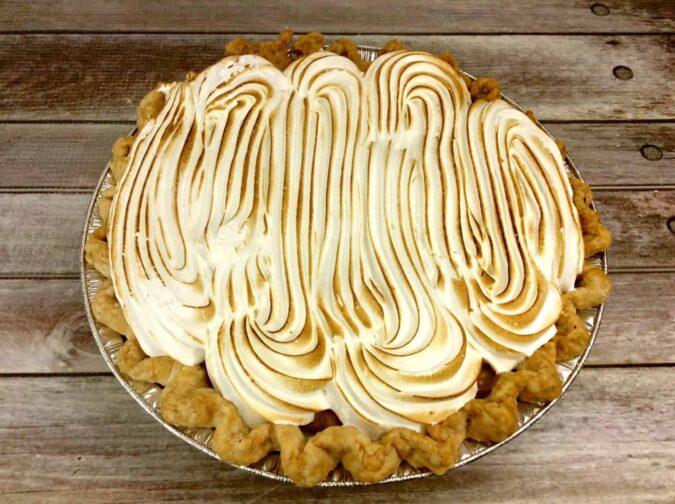 a complete possum pie with toasted meringue on top
