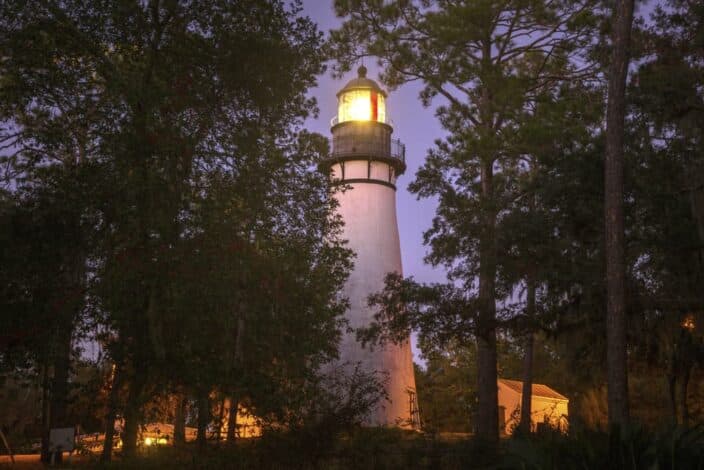 A lighthouse in Amelia Island Florida.