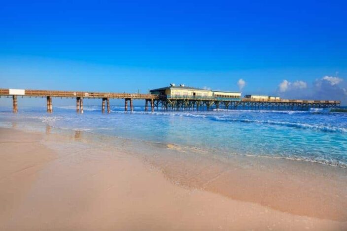 Daytona beach pier with blue skies