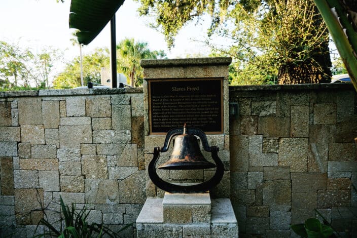 An iron bell that commemorates Florida's freed slaves