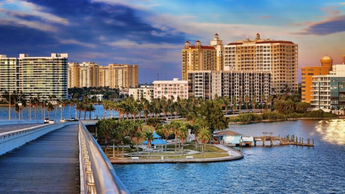 The bay at Sarasota, Florida  with romantic hotels with private balconies