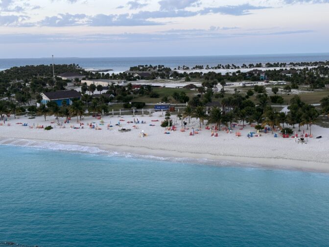 Betsi Hill Travel - Ocean Cay in the Bahamas - white beach island, with vegetation, and turquoise water