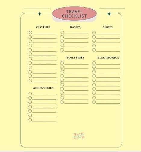 Travel Checklist to help you master the art of minimalist packing