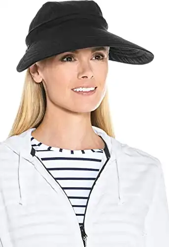 Coolibar UPF 50+ Women's Bel Aire Zip-Off Sun Visor - Sun Protective (One Size- Black)