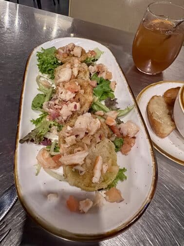 a plate of food on a table