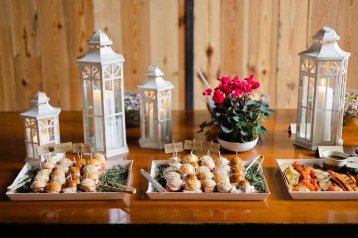 a table with different food items on it