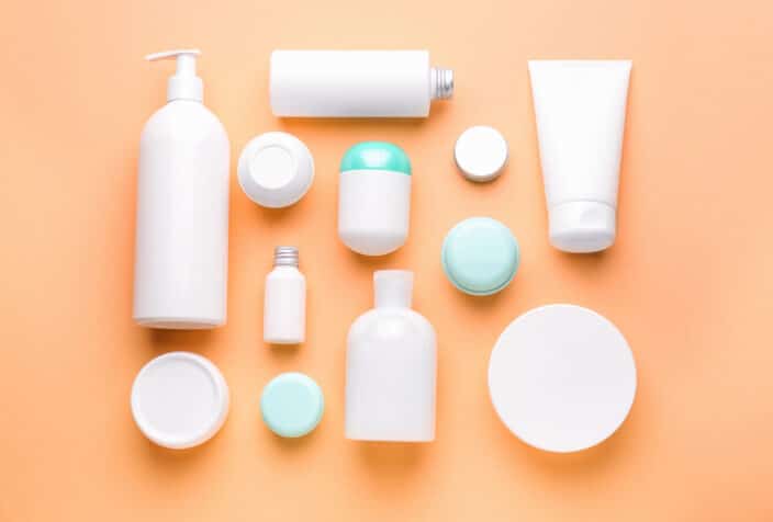 a group of white containers