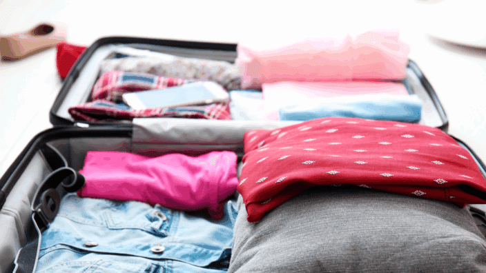 clothes and clothes in a suitcase